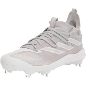 adidas Men’s Adizero Afterburner Nwv Cleats Sneaker(Team Light Grey/White/White)