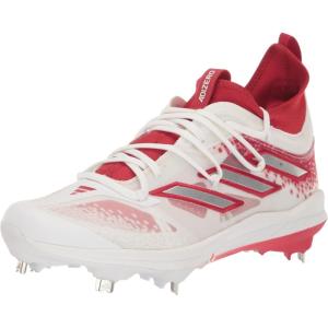 adidas Men’s Adizero Afterburner Nwv Cleats Sneaker(Team Power Red/Silver Metallic/White)