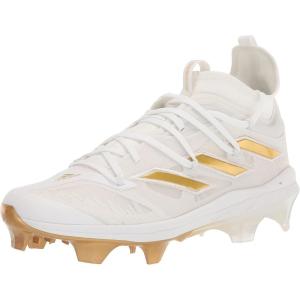 adidas Men’s Adizero Afterburner Nwv Cleats Sneaker(White/Gold Metallic/Gold Metallic)