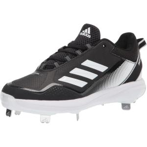 adidas Men’s Icon 7 Baseball Shoe(Black/White/Silver Metallic)