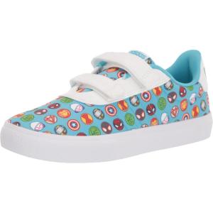 adidas Unisex-Child Vulcraid3rSkate Shoe(White/Bright Cyan/Bright Cyan (Cross Strap))