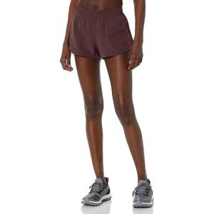 adidas Women’s Pacer 3-Stripes Woven Heather Shorts(Shadow Maroon/Shadow Maroon)