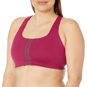 adidas Women’s Training Medium Support Better 3-Stripes Bra(Legacy Burgundy)