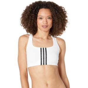 adidas Women’s Training Medium Support Better 3-Stripes Bra(White)