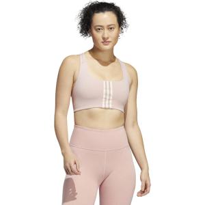 adidas Women’s Training Medium Support Better 3-Stripes Bra(Wonder Mauve)