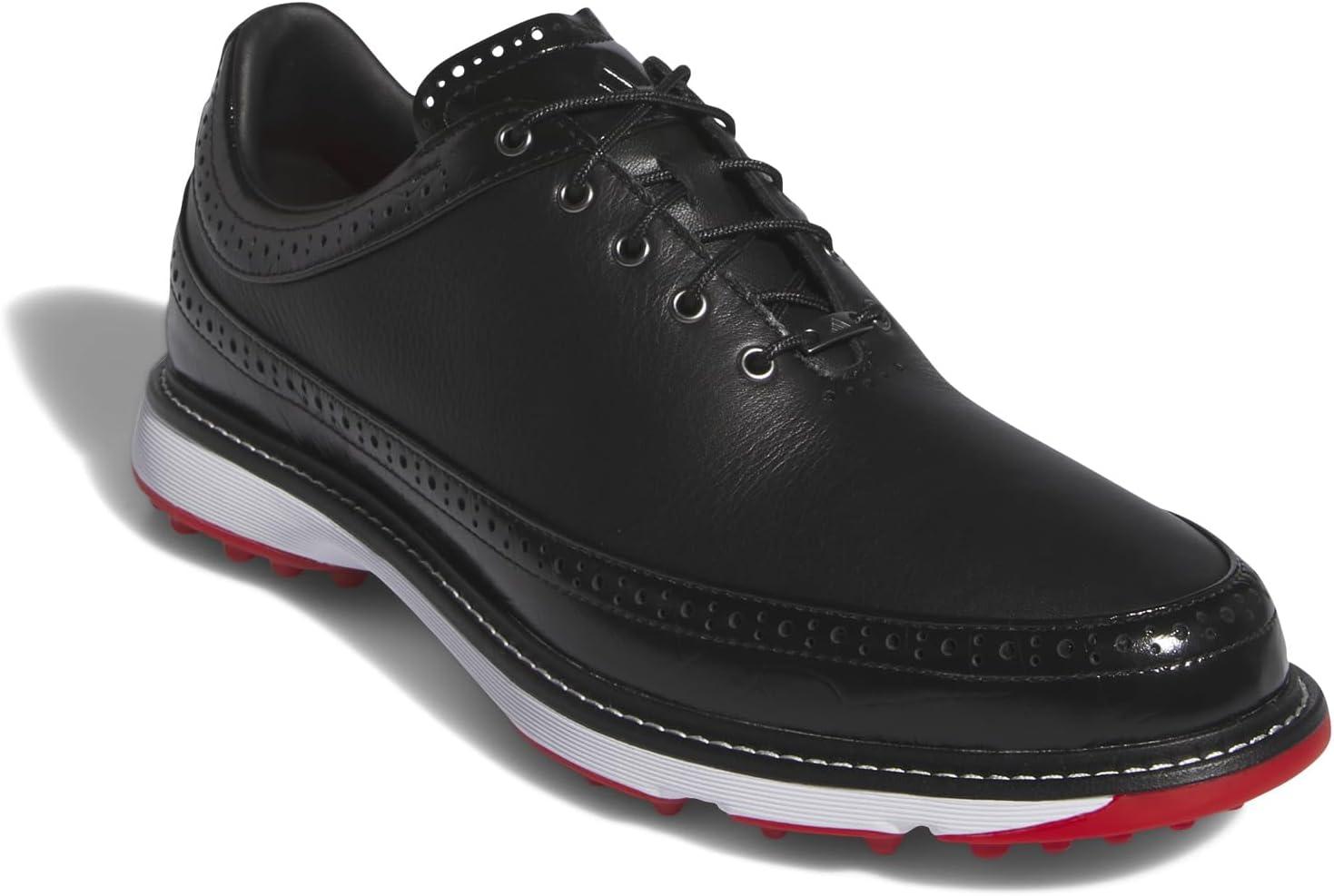 imageAdidas UnisexAdult Mc80 Spikeless Golf ShoesCore BlackIron MetallicBetter Scarlet