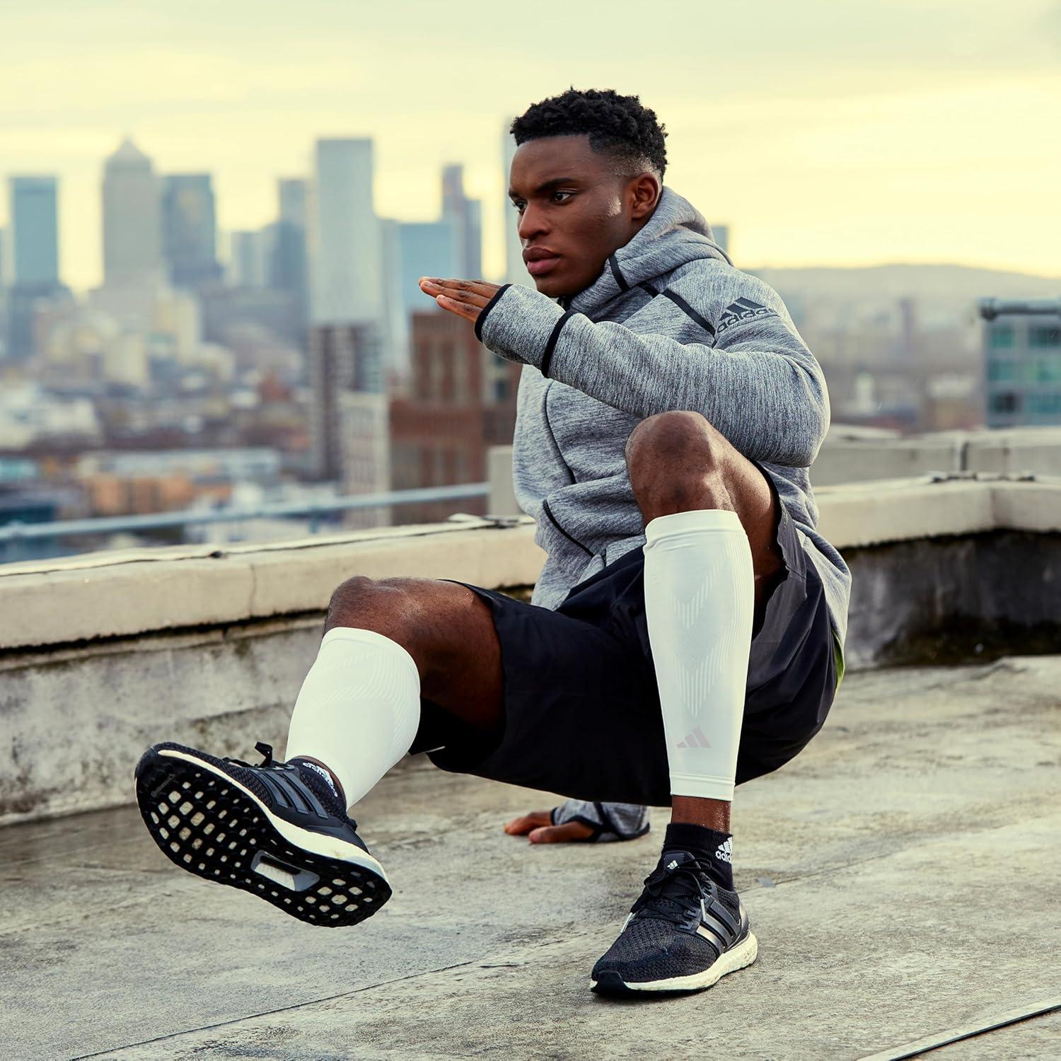 imageadidas Aeroready Compression Calf Sleeves Lightweight MoistureWicking Calf Compression SleevesWhite V1