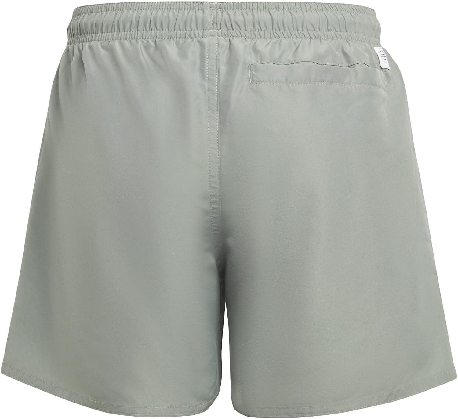 imageadidas Boys Classic Badge of Sport Swim ShortsSilver GreenWhite