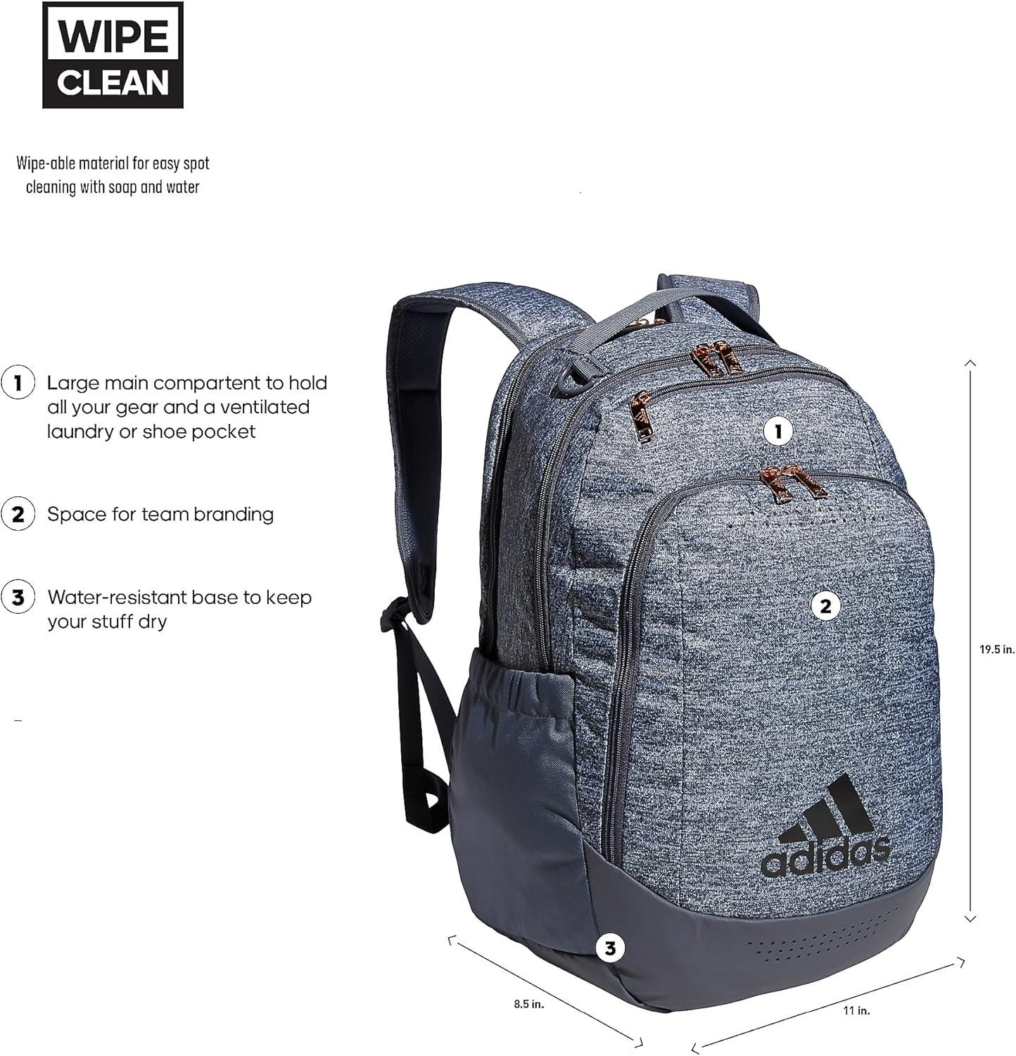 imageadidas Defender Sports Backpack with Shoe Compartment Soccer Bag BlackBlack One SizeJersey Onix GreyOnix GreyRose Gold