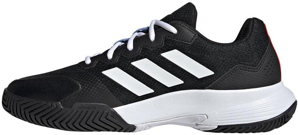 imageadidas Mens Gamecourt 2 Tennis ShoesBlackWhiteSolar Red