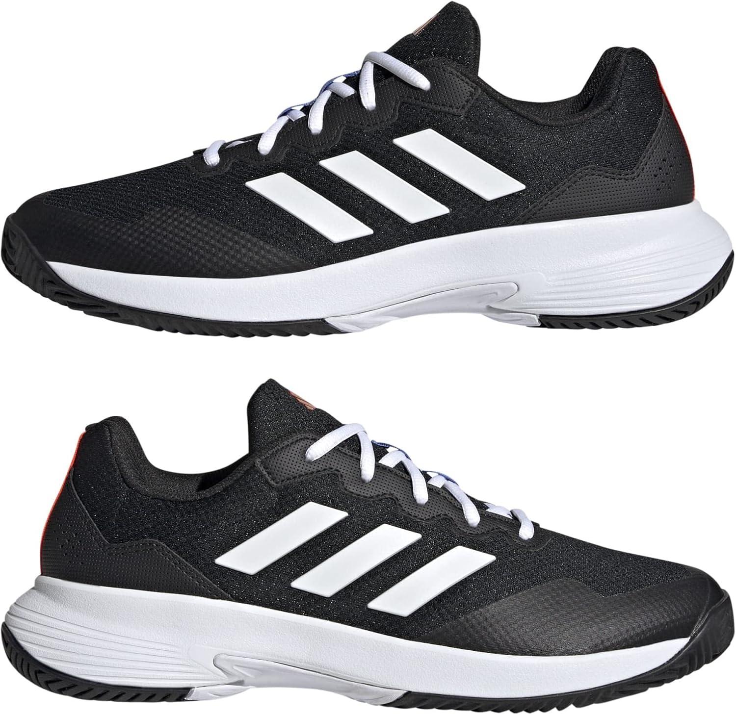 imageadidas Mens Gamecourt 2 Tennis ShoesCore Black Ftwr White Solar Red