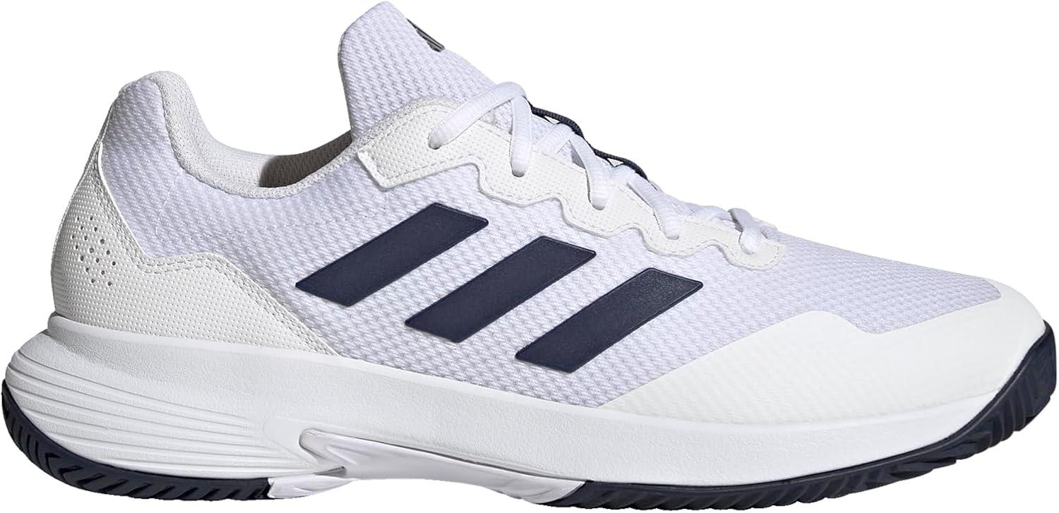 imageadidas Mens Gamecourt 2 Tennis ShoesWhiteTeam Navy BlueWhite