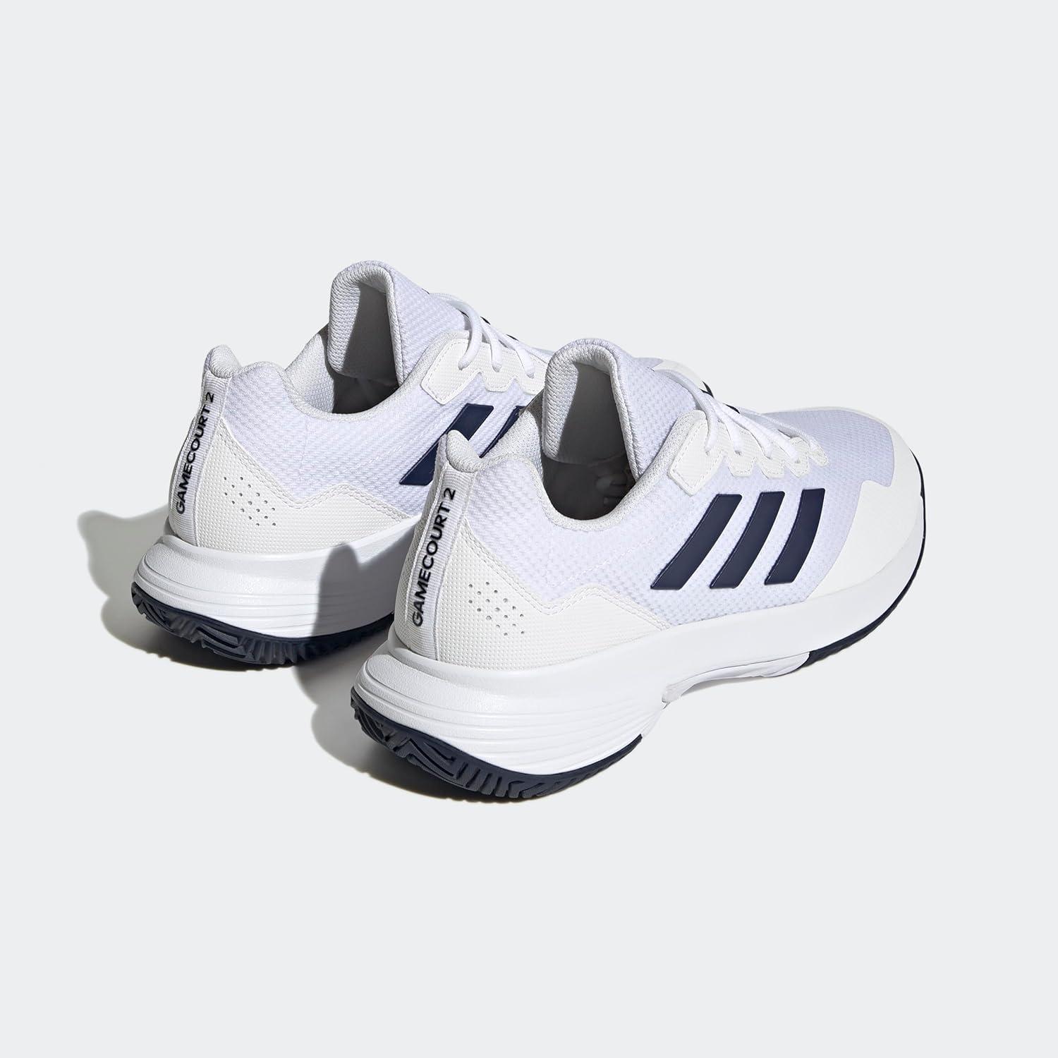 imageadidas Mens Gamecourt 2 Tennis ShoesWhiteTeam Navy BlueWhite