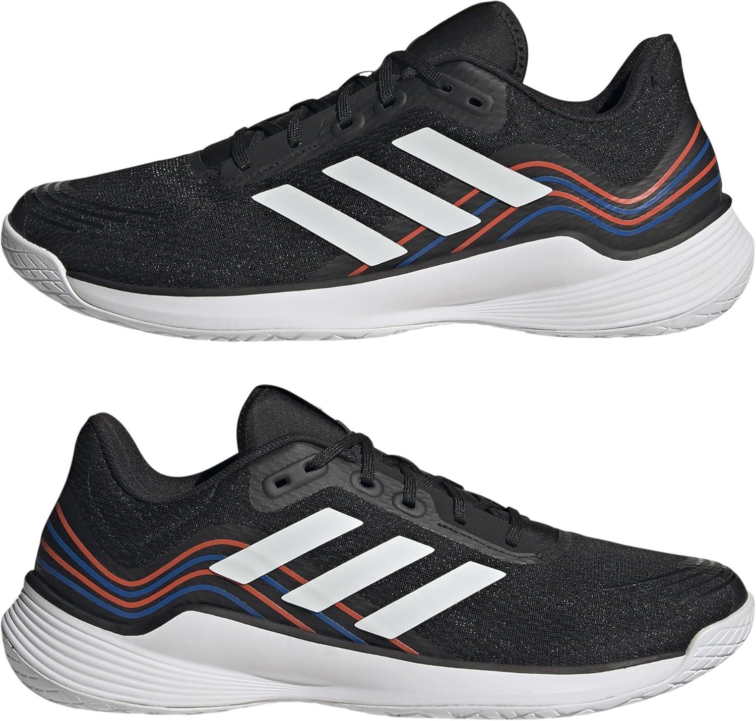 imageadidas Mens Novaflight Volleyball SneakersCore Black Cloud White Solar Red