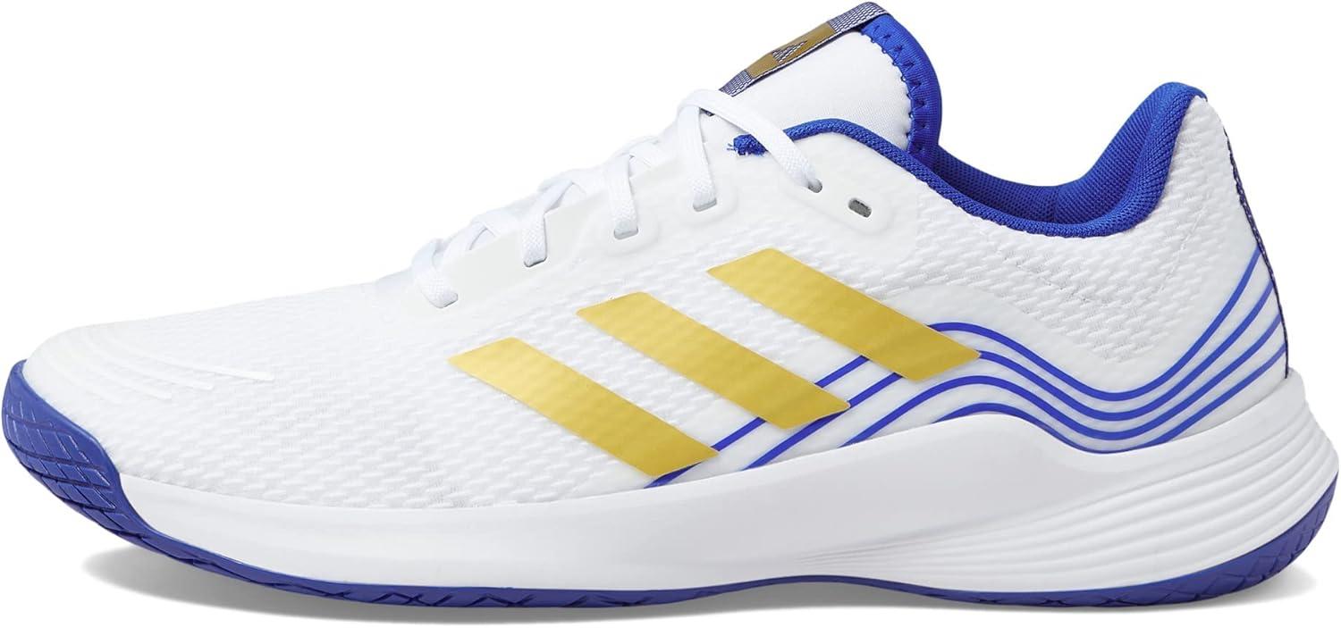 imageadidas Mens Novaflight Volleyball SneakersWhiteMatte GoldLucid Blue