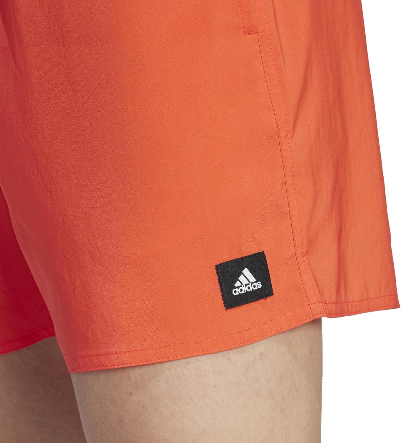 imageadidas Mens Solid Classics Short Length Swim ShortsBright RedLucid Lemon