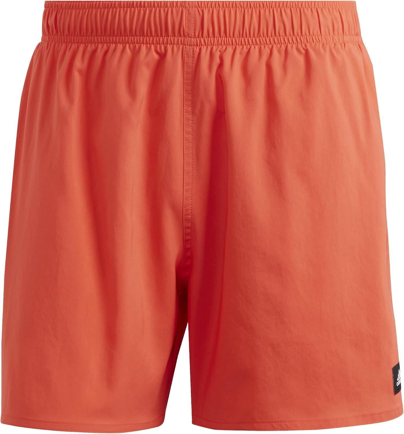imageadidas Mens Solid Classics Short Length Swim ShortsBright RedLucid Lemon