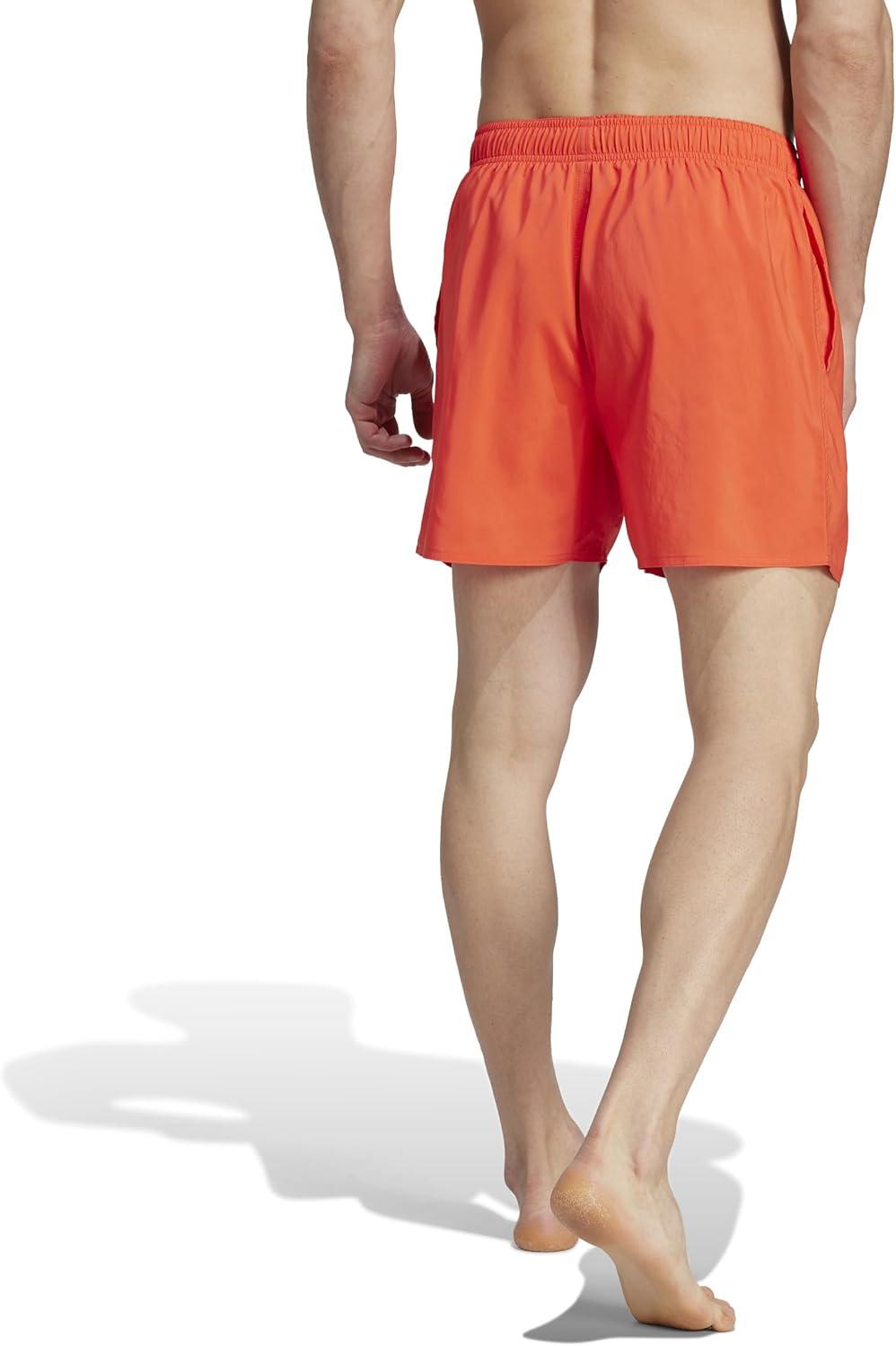 imageadidas Mens Solid Classics Short Length Swim ShortsBright RedLucid Lemon