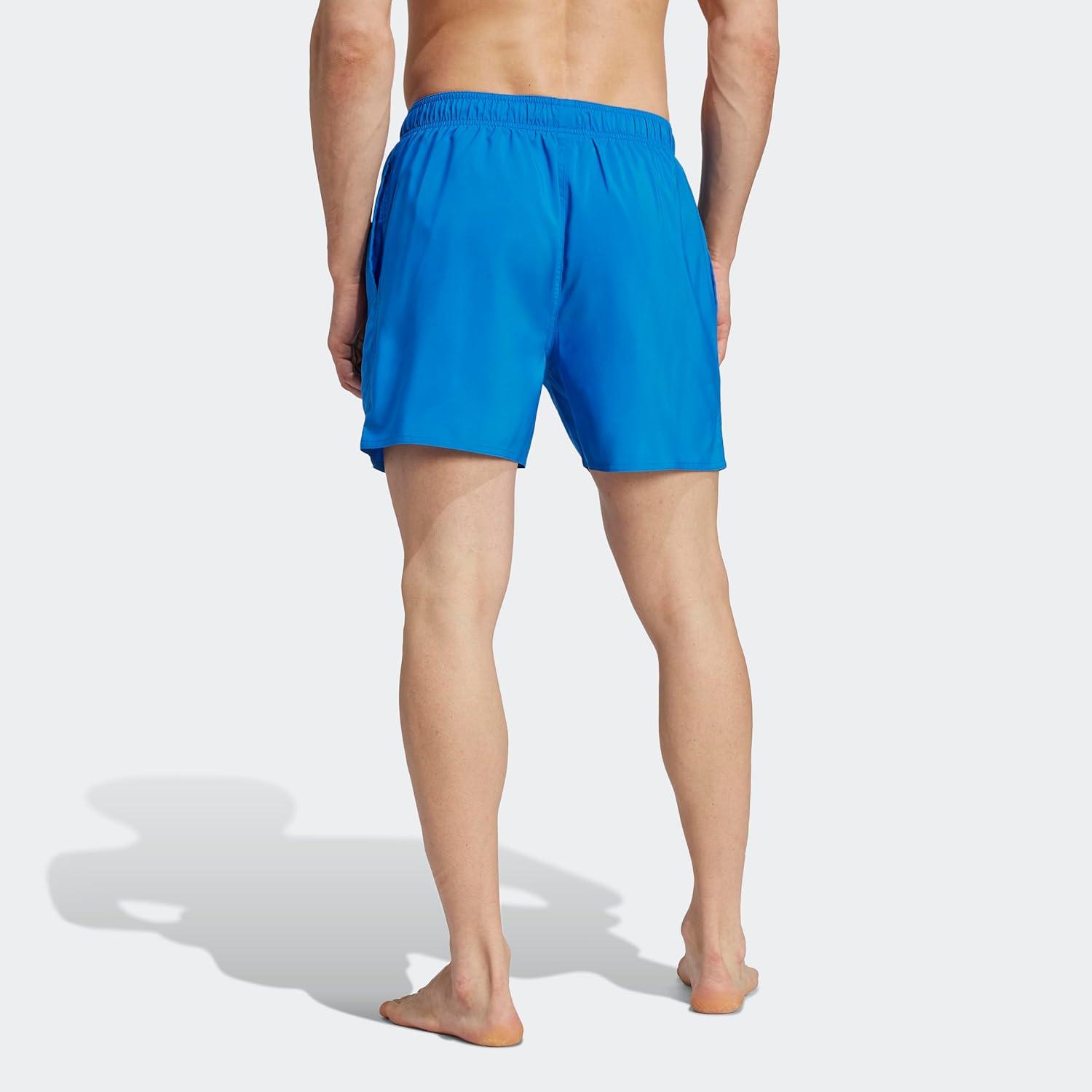 imageadidas Mens Solid Classics Short Length Swim ShortsBright Royal Lucid Lemon
