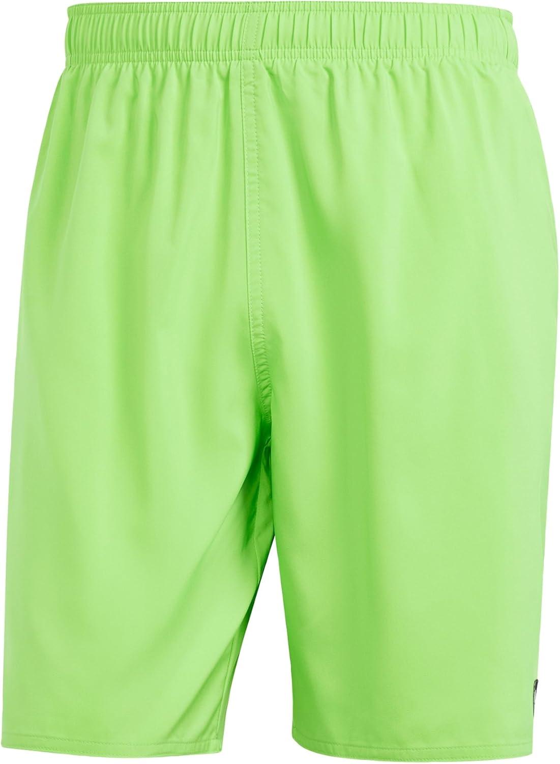 imageadidas Mens Solid Classics Short Length Swim ShortsLucid LimeWhite