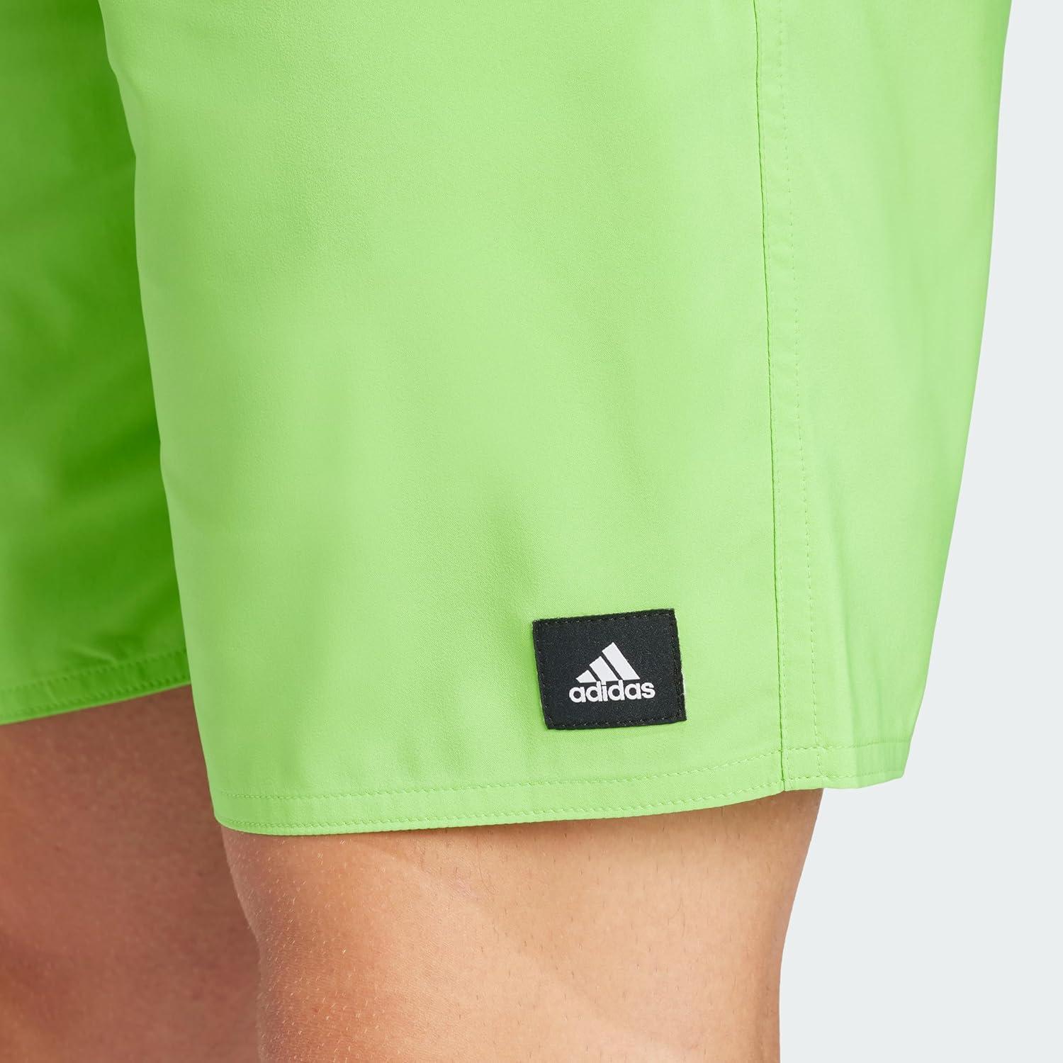 imageadidas Mens Solid Classics Short Length Swim ShortsLucid LimeWhite