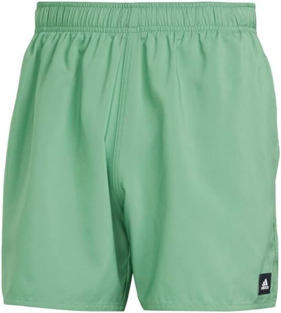 imageadidas Mens Solid Classics Short Length Swim ShortsPreloved GreenWhite