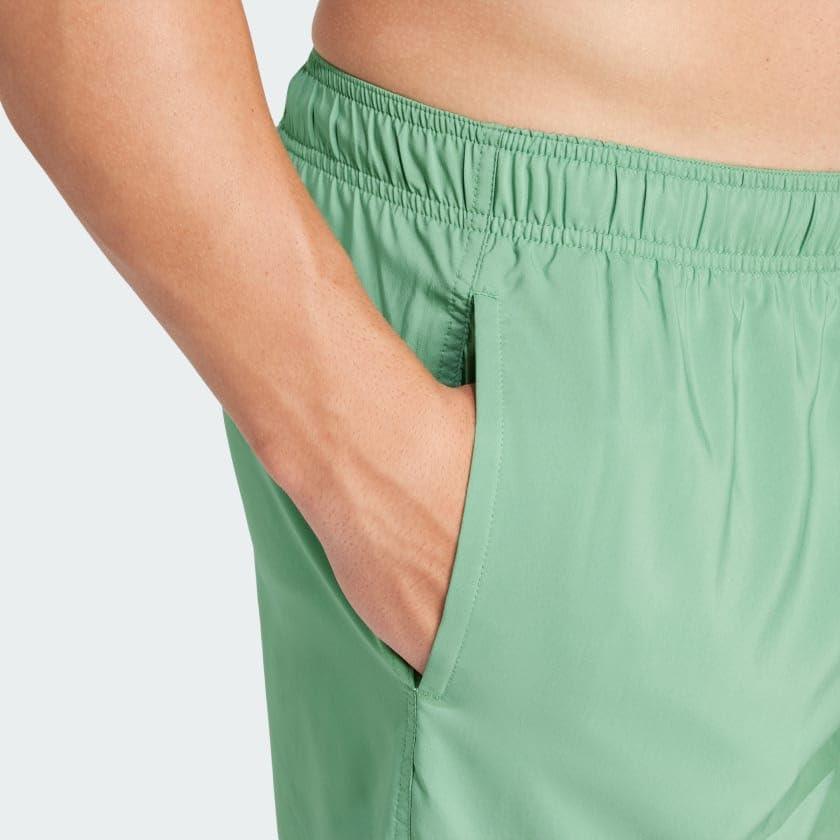 imageadidas Mens Solid Classics Short Length Swim ShortsPreloved GreenWhite