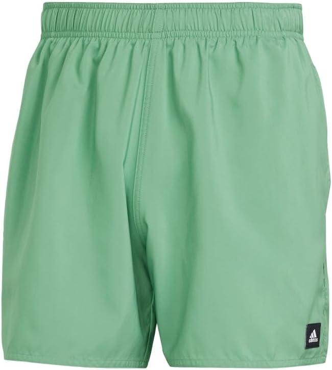 imageadidas Mens Solid Classics Short Length Swim ShortsPreloved GreenWhite