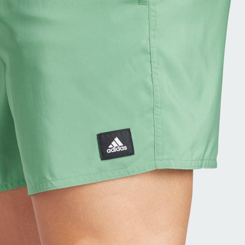 imageadidas Mens Solid Classics Short Length Swim ShortsPreloved GreenWhite