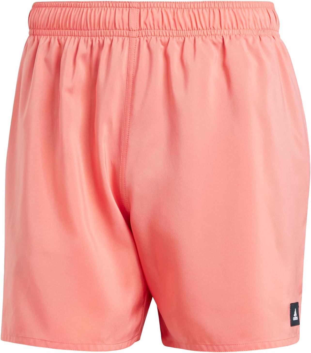 imageadidas Mens Solid Classics Short Length Swim ShortsPreloved ScarletWhite