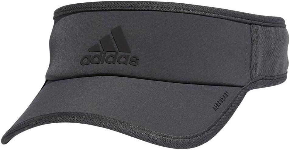 imageadidas Mens Superlite Adjustable Fit Sport Performance Visor20Grey SixBlack Reflective