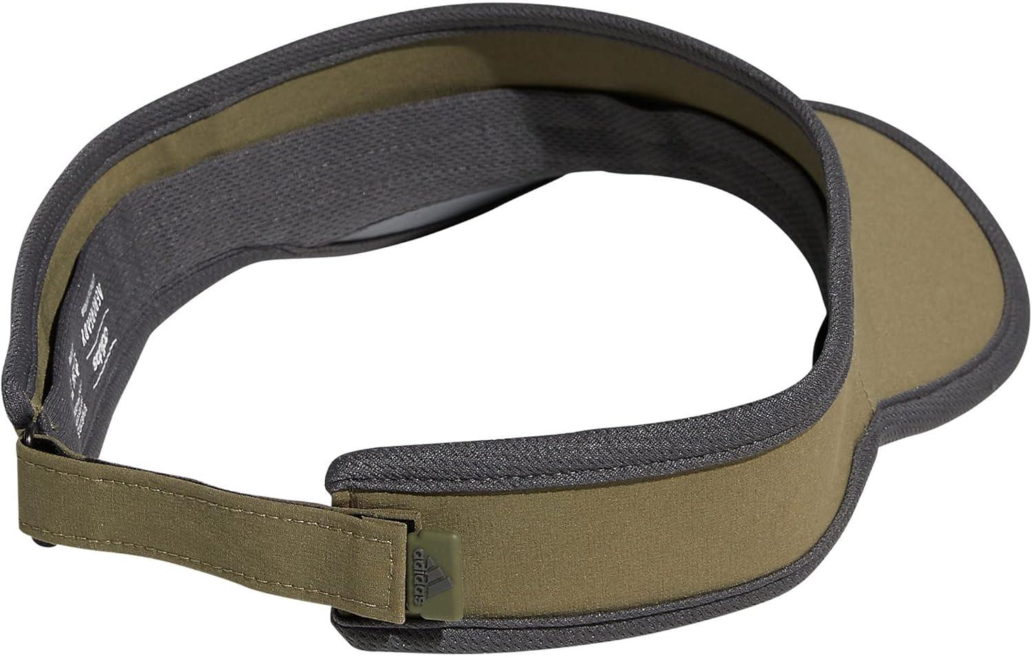 imageadidas Mens Superlite Adjustable Fit Sport Performance Visor20Olive Strata GreenGrey SixSilver Reflective