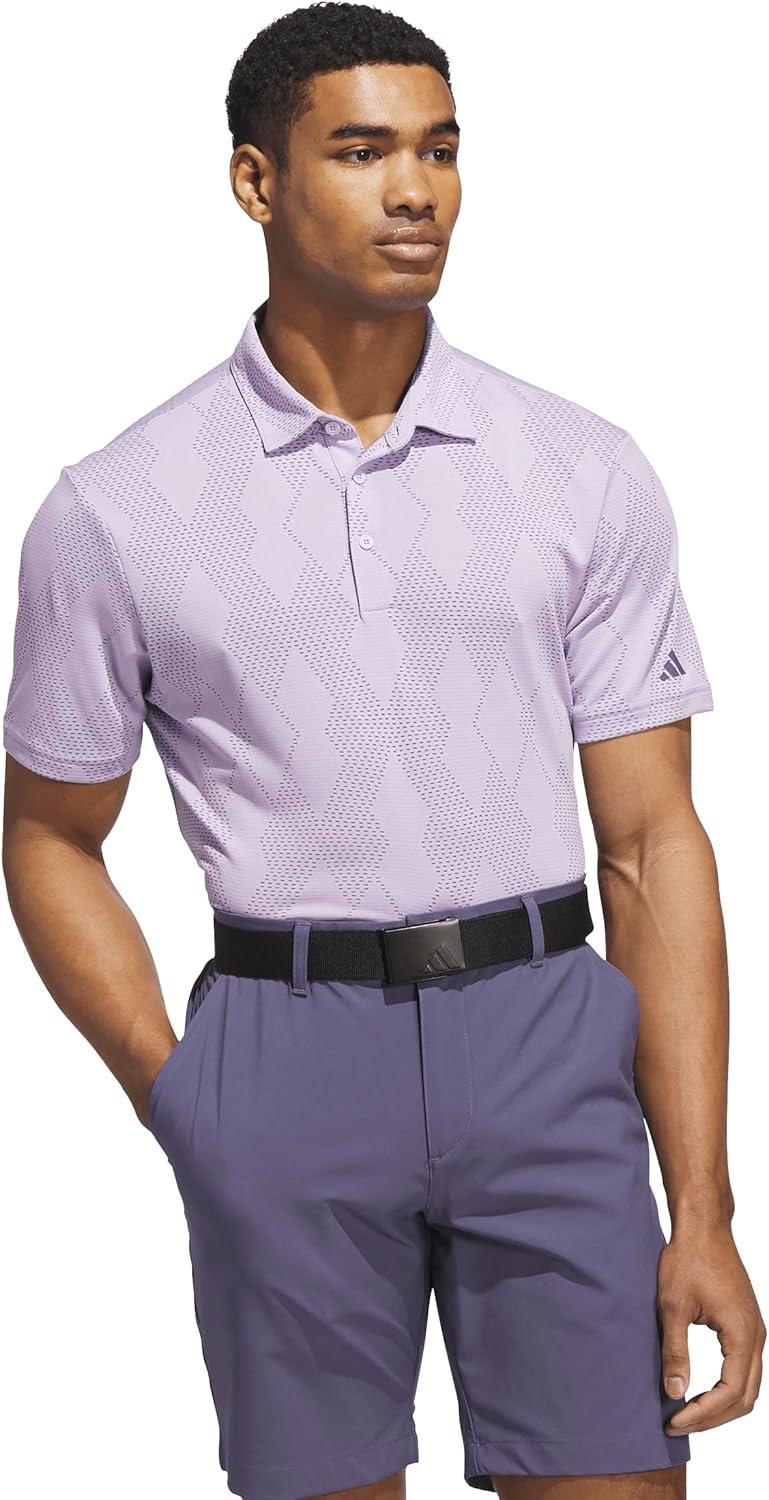 imageadidas Mens Ultimate365 Micro Texture Polo ShirtPowder Plum