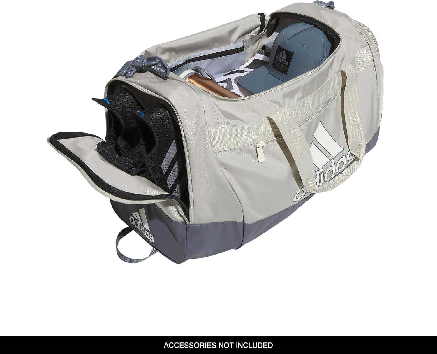 imageadidas Unisex Adult Defender 40 Gym Duffel Bag for Men and WomenPutty GreyOff WhiteOnix Grey