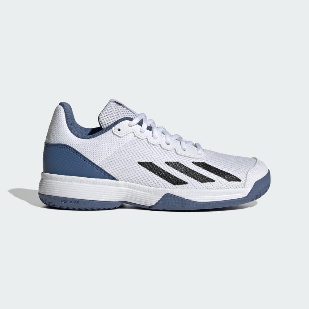 imageadidas UnisexChild Courtflash SneakersSneakerWhiteBlackCrew Blue