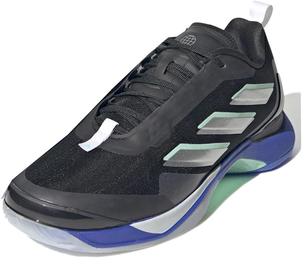 imageadidas Womens Avacourt Tennis ShoeBlackSilver MetallicLucid Blue