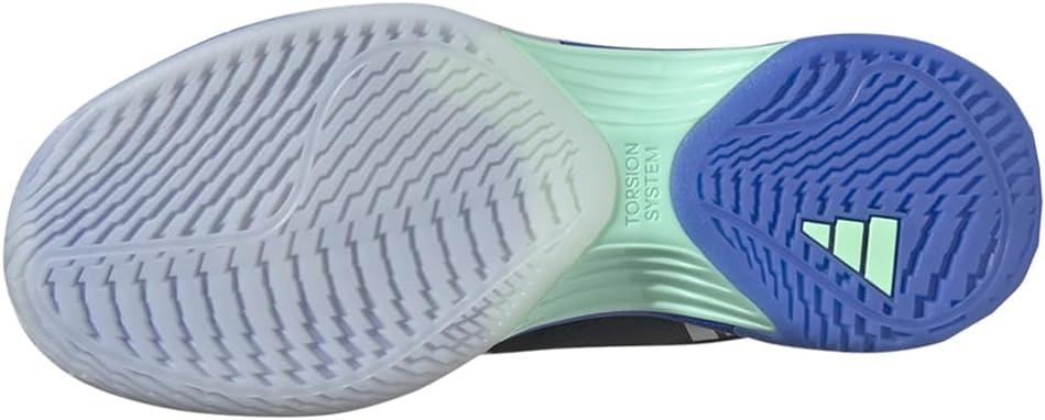 imageadidas Womens Avacourt Tennis ShoeBlackSilver MetallicLucid Blue