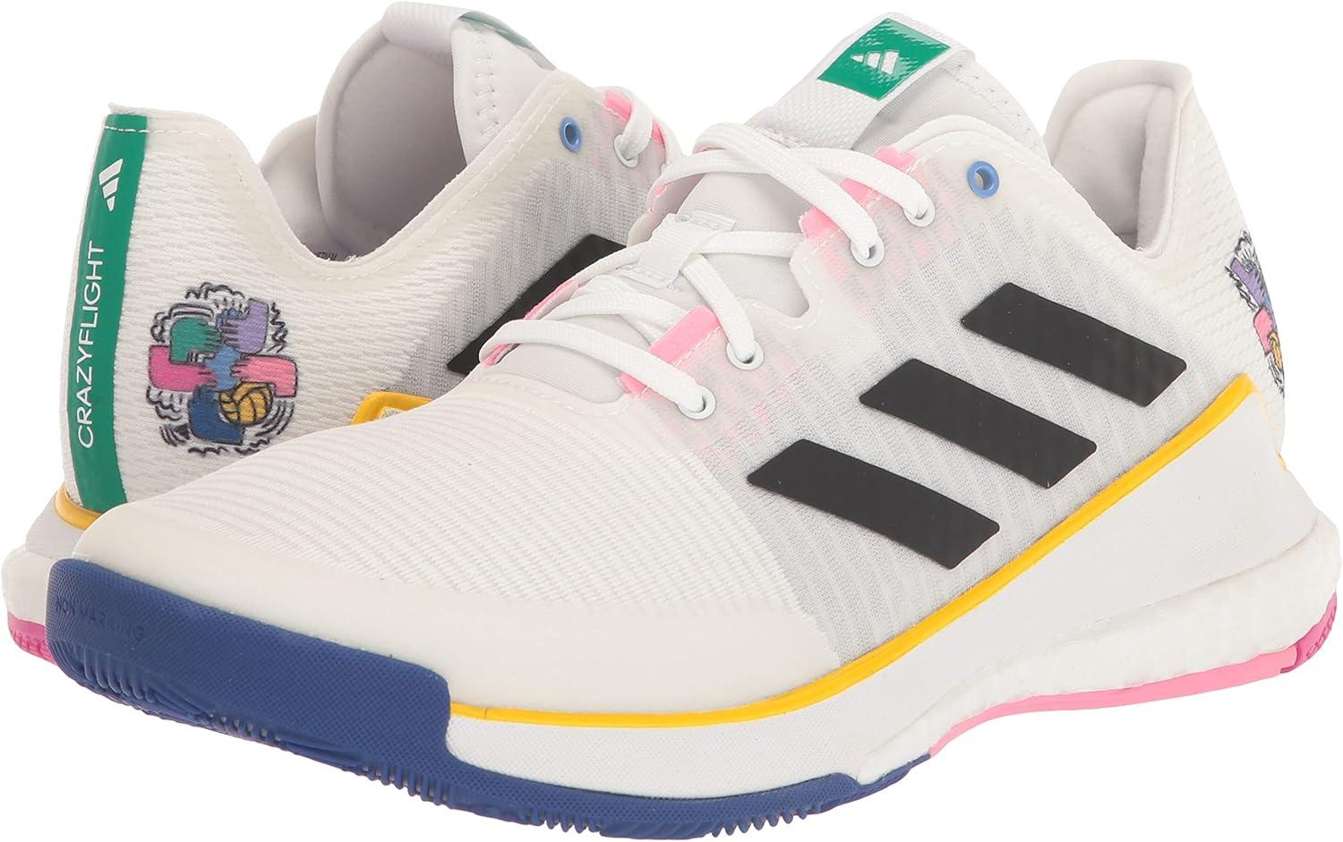 imageadidas Womens Crazyflight Mid ShoesWhiteCore BlackCore Black