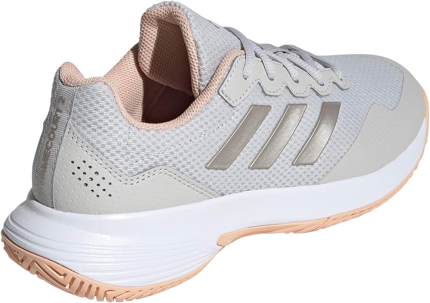 imageadidas Womens Gamecourt 2 WSneakerGreyCyber MetallicPowder Coral
