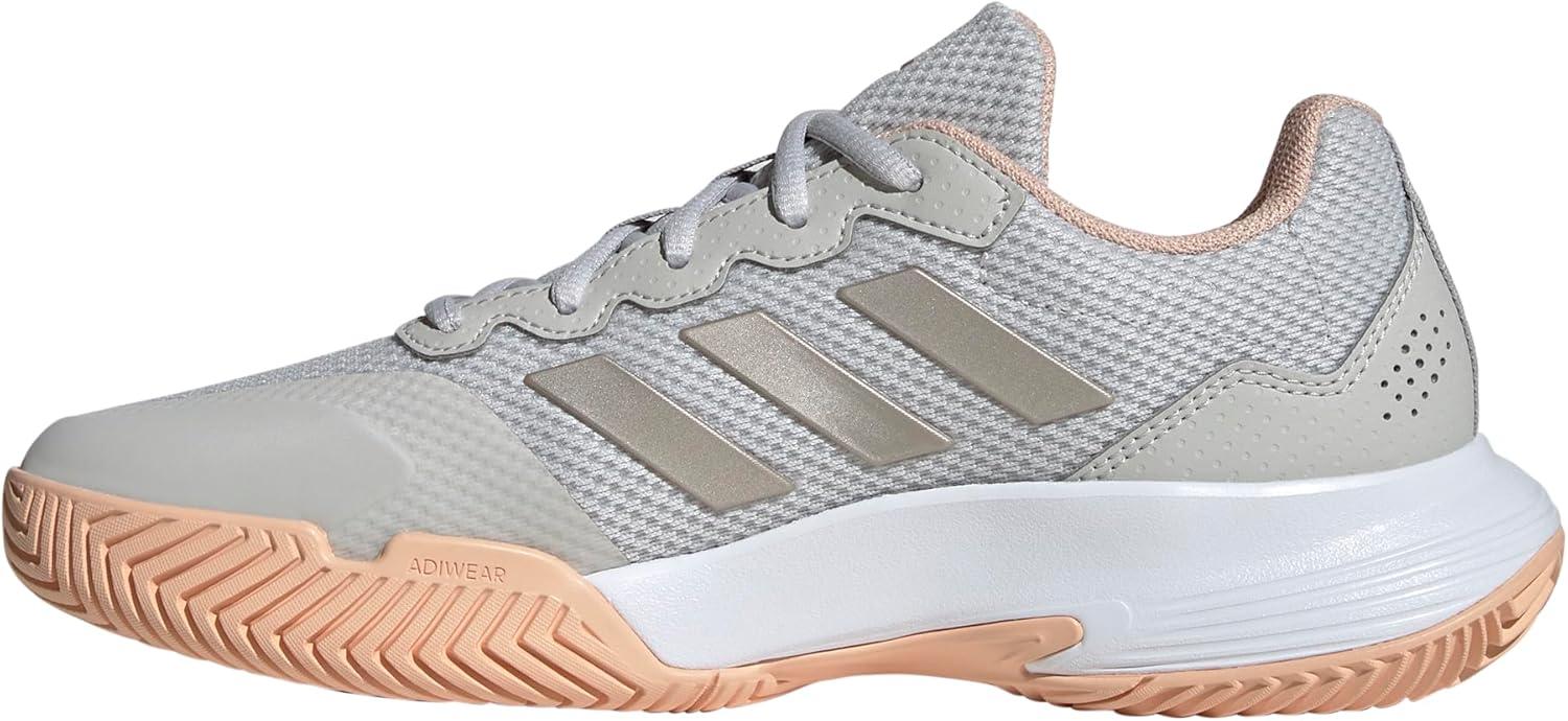 imageadidas Womens Gamecourt 2 WSneakerGreyCyber MetallicPowder Coral