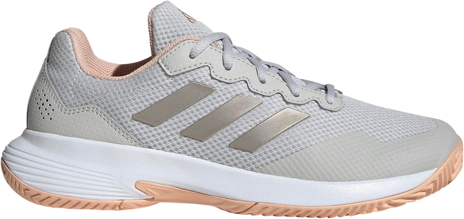 imageadidas Womens Gamecourt 2 WSneakerGreyCyber MetallicPowder Coral