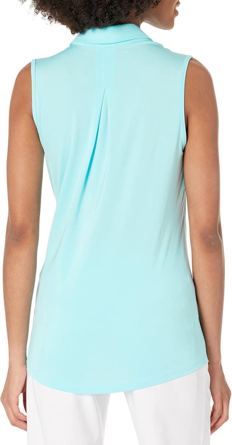 imageadidas Womens Ultimate365 Solid Sleeveless Golf Polo ShirtBliss Blue