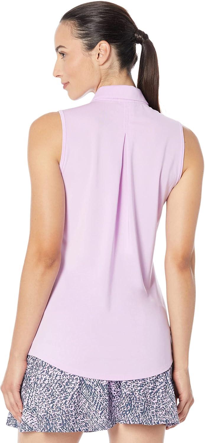 imageadidas Womens Ultimate365 Solid Sleeveless Golf Polo ShirtBliss Lilac