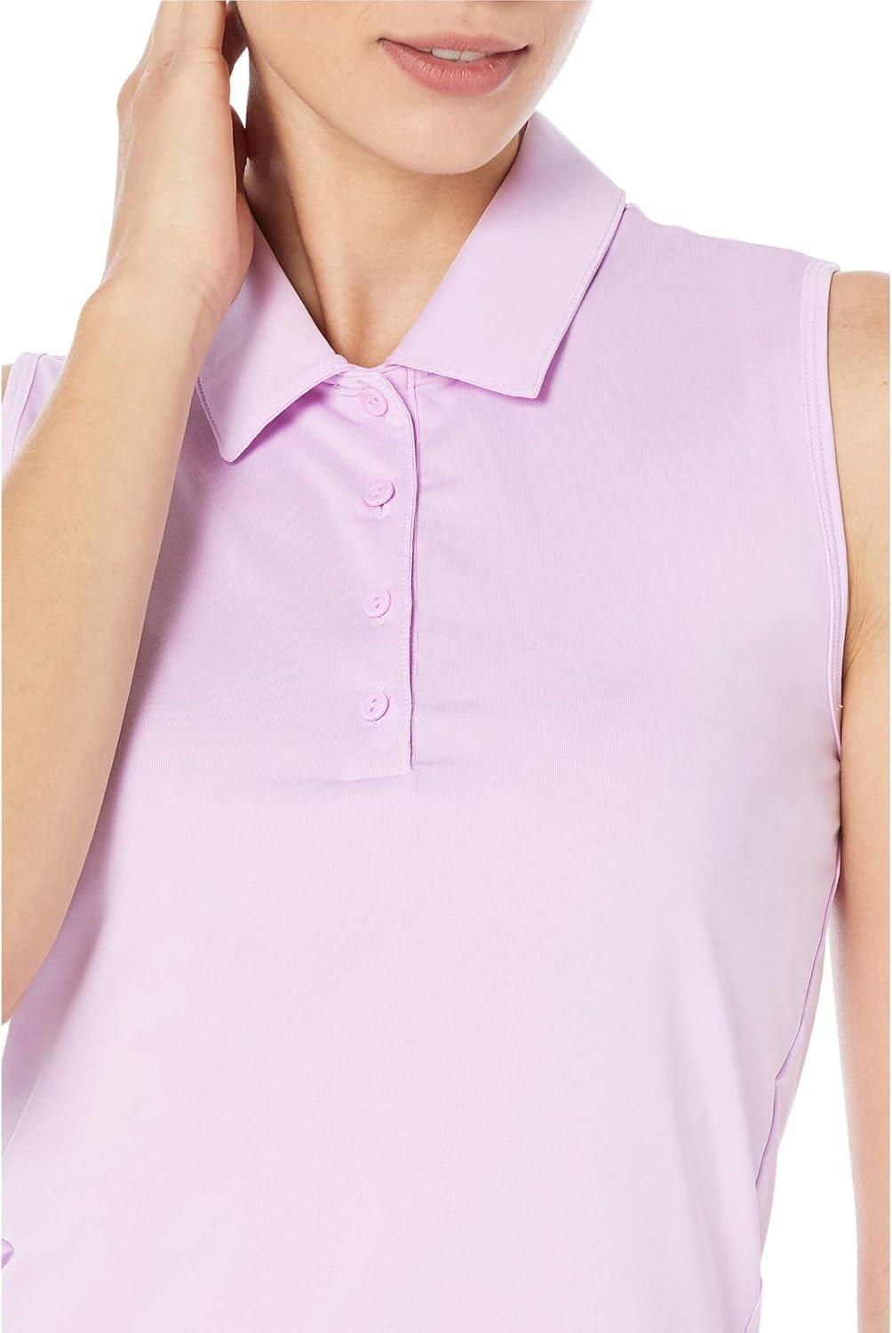 imageadidas Womens Ultimate365 Solid Sleeveless Golf Polo ShirtBliss Lilac