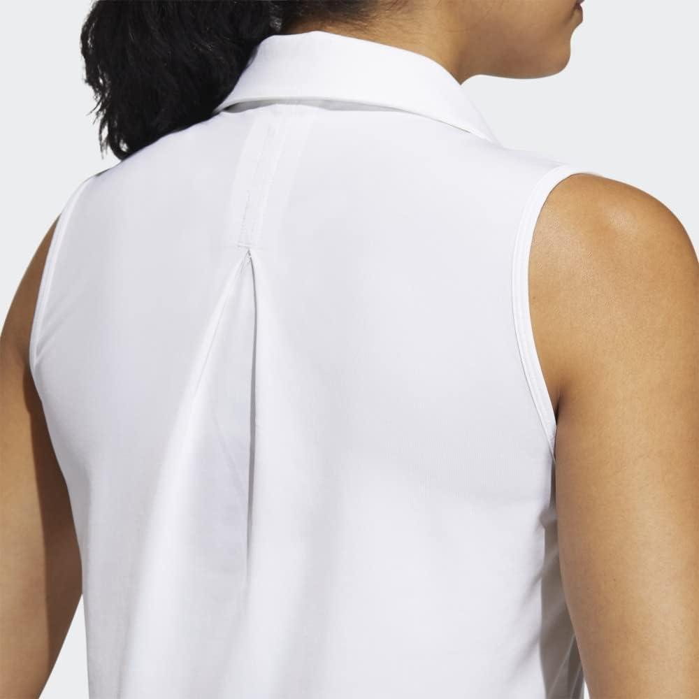 imageadidas Womens Ultimate365 Solid Sleeveless Golf Polo ShirtWhite