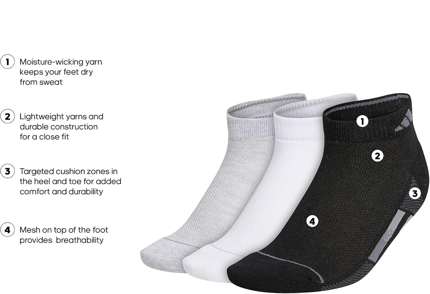 imageadidas womens Womens Superlite Stripe 3 3pack Low CutBlackWhiteCool Light Heather