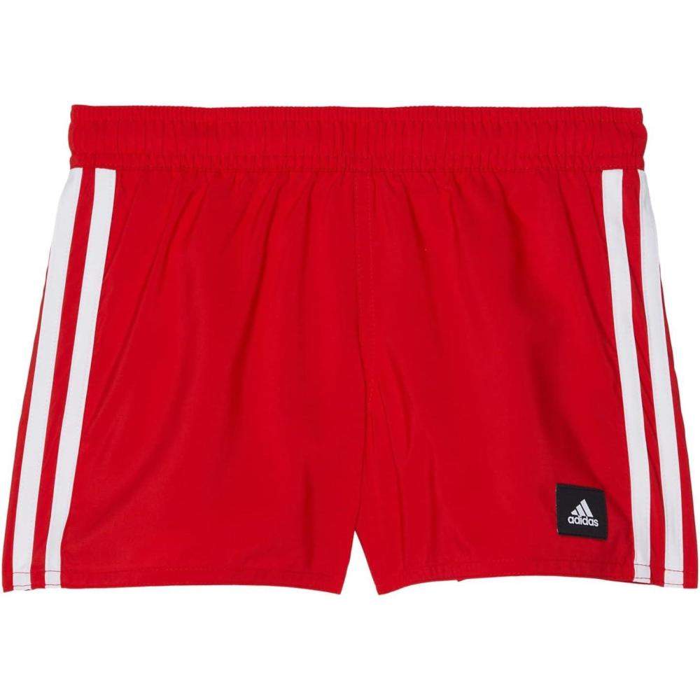 imageadidas Boys 3Stripes Swim ShortsBetter ScarletWhite