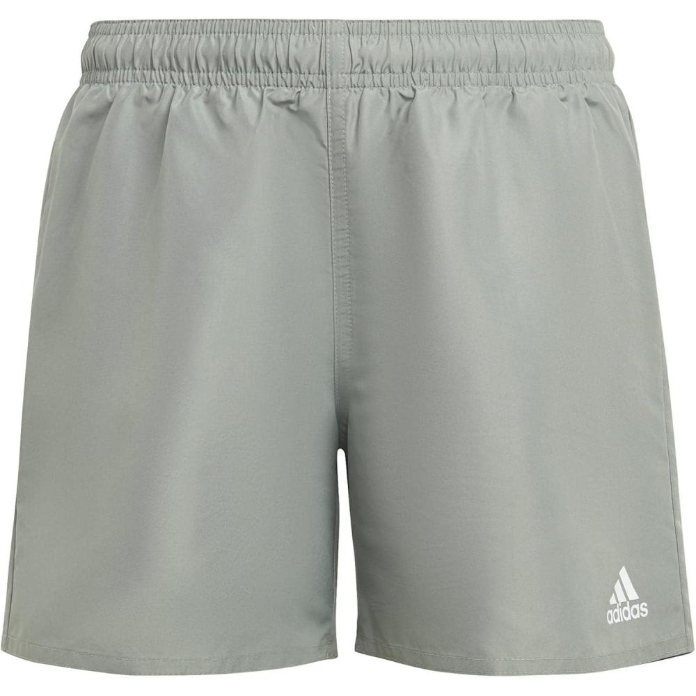 imageadidas Boys Classic Badge of Sport Swim ShortsSilver GreenWhite