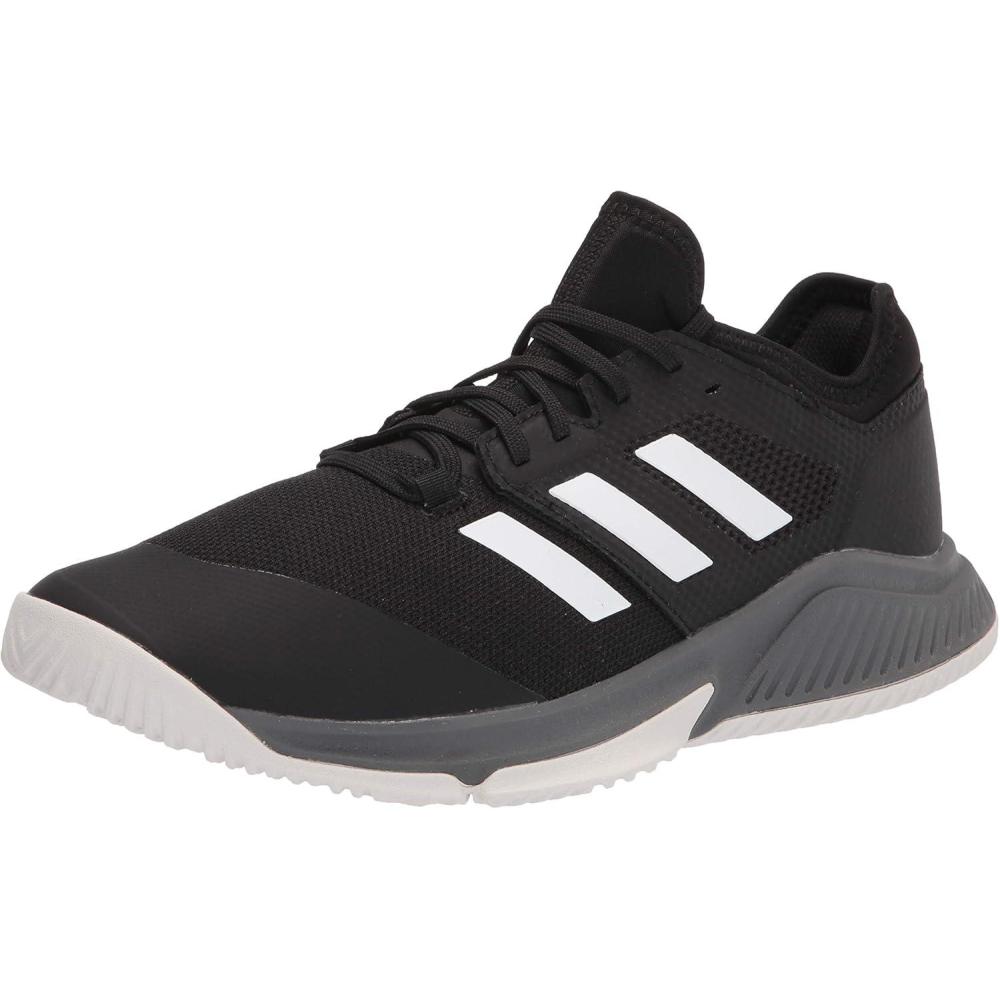 imageadidas Mens Court Team Bounce SneakersBlackWhiteGrey