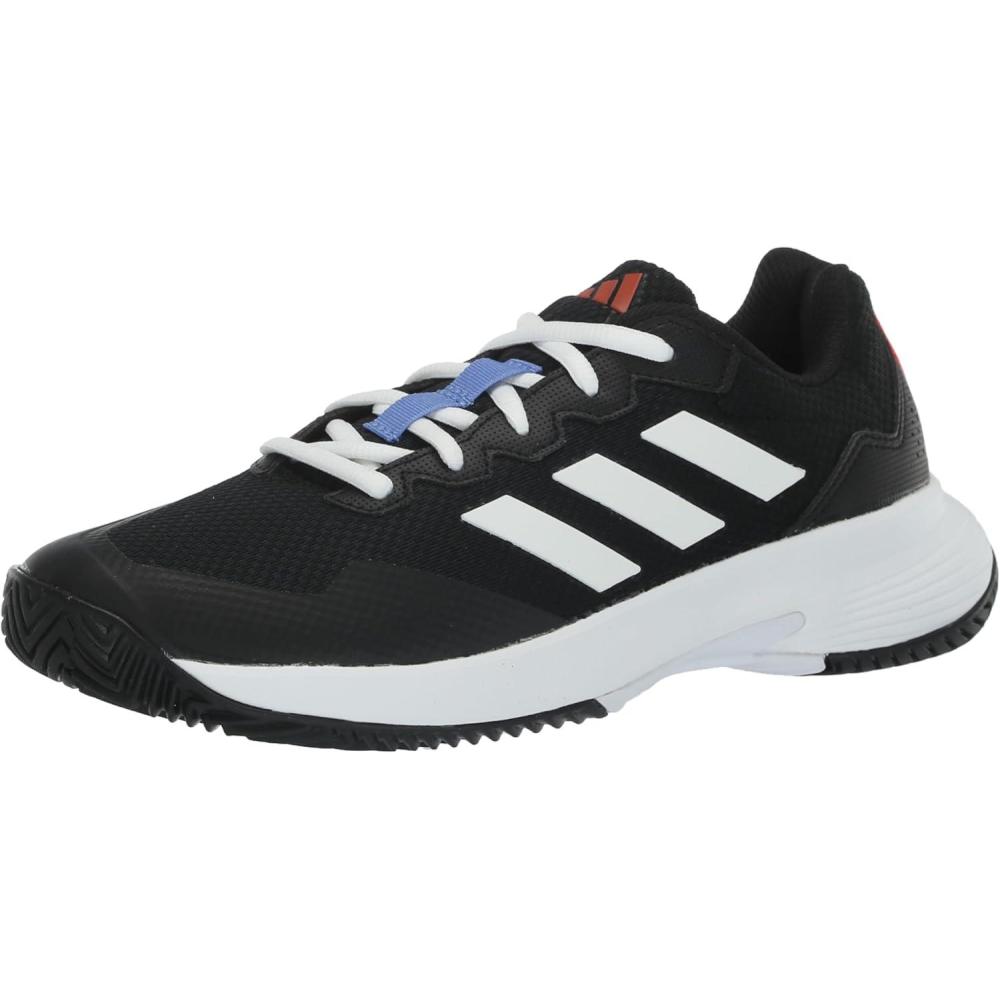 imageadidas Mens Gamecourt 2 Tennis ShoesBlackWhiteSolar Red